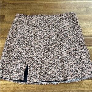 American Eagle Floral Pink Split-Hem Skirt